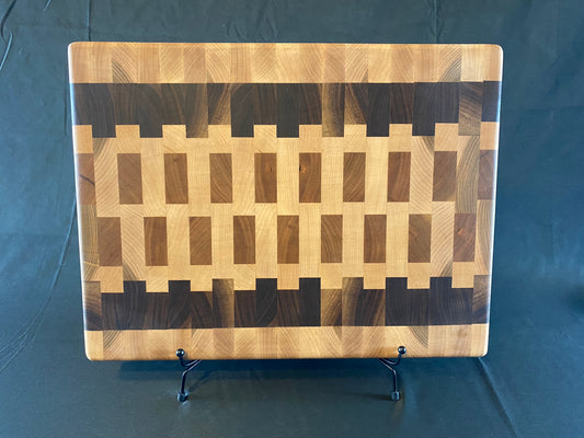 Curly Maple Walnut and Cherry End Grain Cutting Board