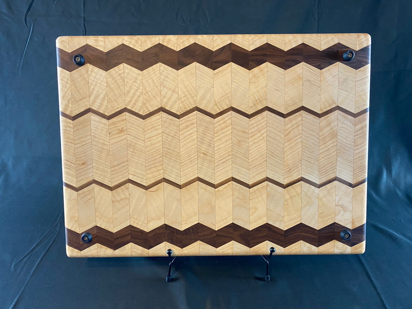 Maple Walnut Chevron Edge Grain Highly Figured Cutting Board