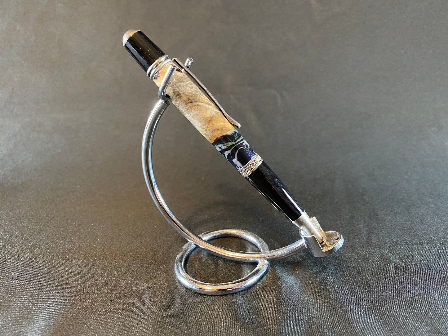 Seahawks Home Team Colors Buckeye Burl Antique Nickel Twist Pen