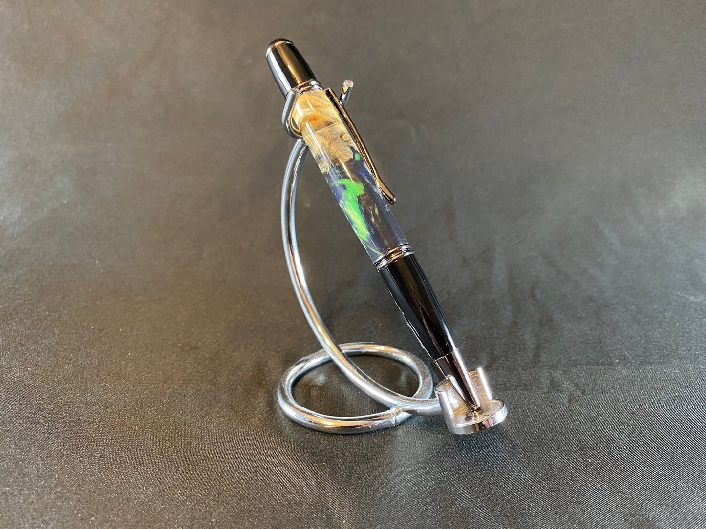 Seahawks Home Team Colors Buckeye Burl Black Titanium Twist Pen